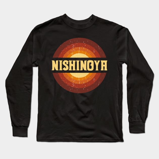 Vintage Proud Name Nishinoya Anime Gifts Circle Long Sleeve T-Shirt by Amir Dorsman Tribal